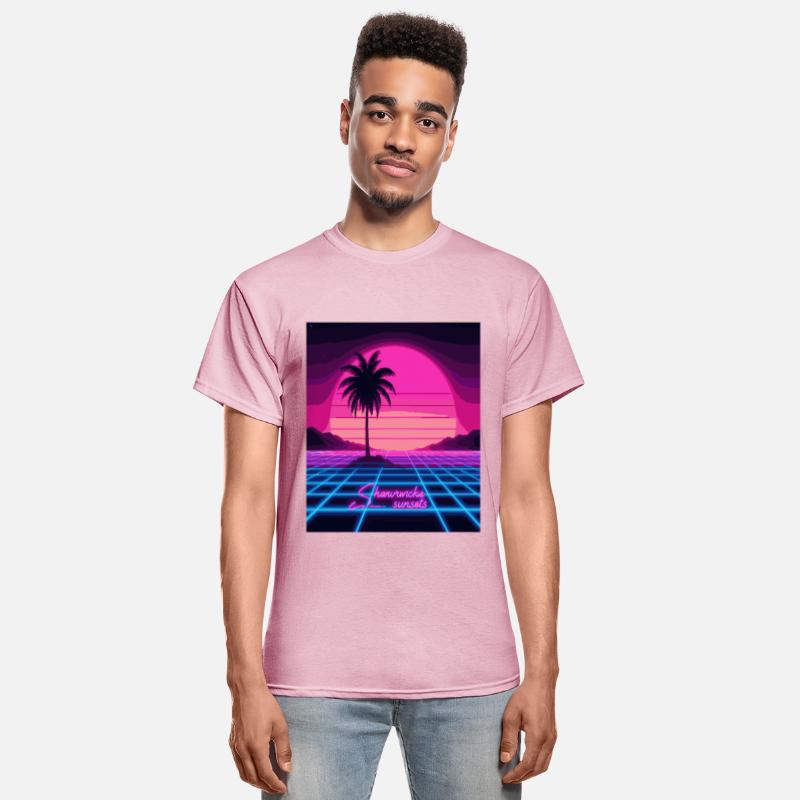 Chasing Sunsets Synthwave T-Shirt - Retro Neon Tee