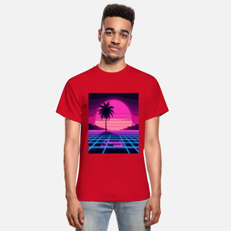 Chasing Sunsets Synthwave T-Shirt - Retro Neon Tee