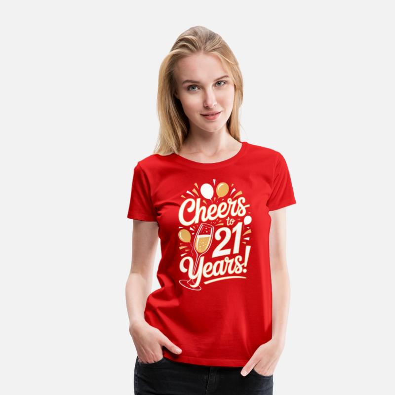 Cheers to 21 Years Birthday Tee for Men and Women