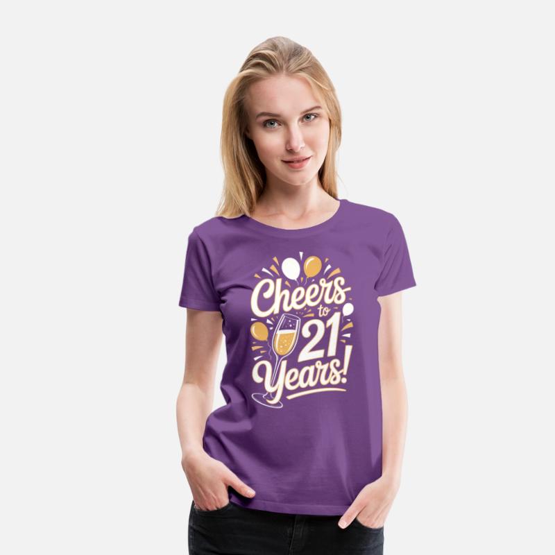 Cheers to 21 Years Birthday Tee for Men and Women