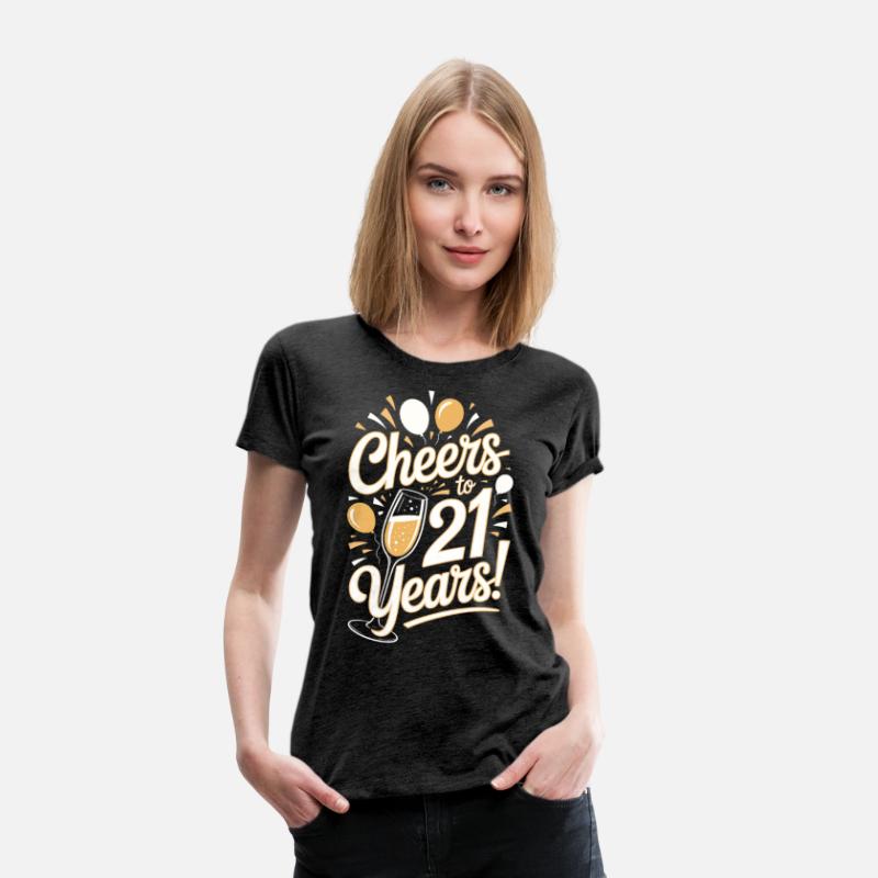 Cheers to 21 Years Birthday Tee for Men and Women