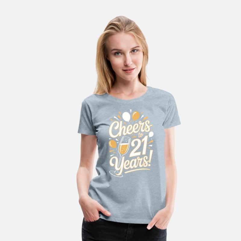 Cheers to 21 Years Birthday Tee for Men and Women