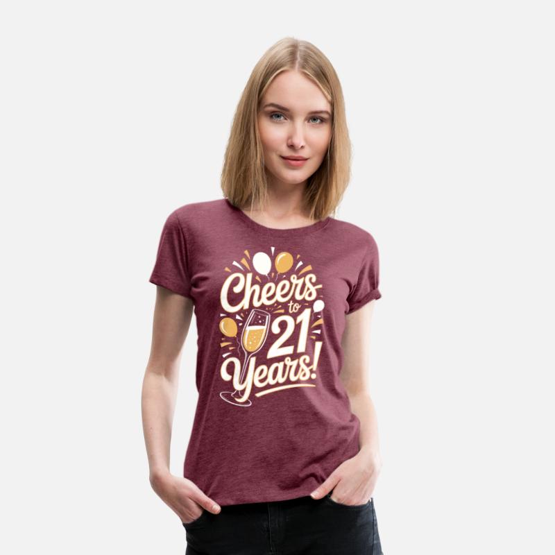 Cheers to 21 Years Birthday Tee for Men and Women