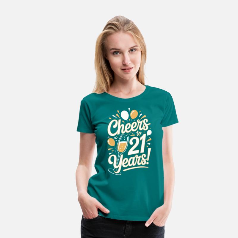 Cheers to 21 Years Birthday Tee for Men and Women