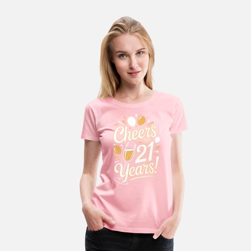 Cheers to 21 Years Birthday Tee for Men and Women