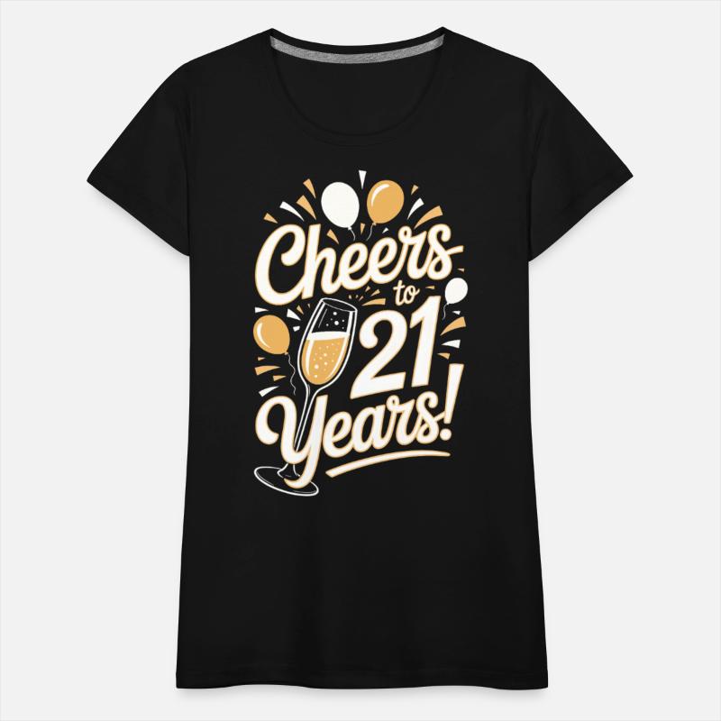 Cheers to 21 Years Birthday Tee for Men and Women