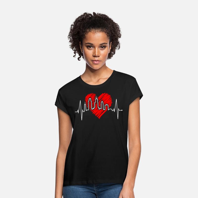 Chicago Skyline Heartbeat USA Heart I Love Chicago