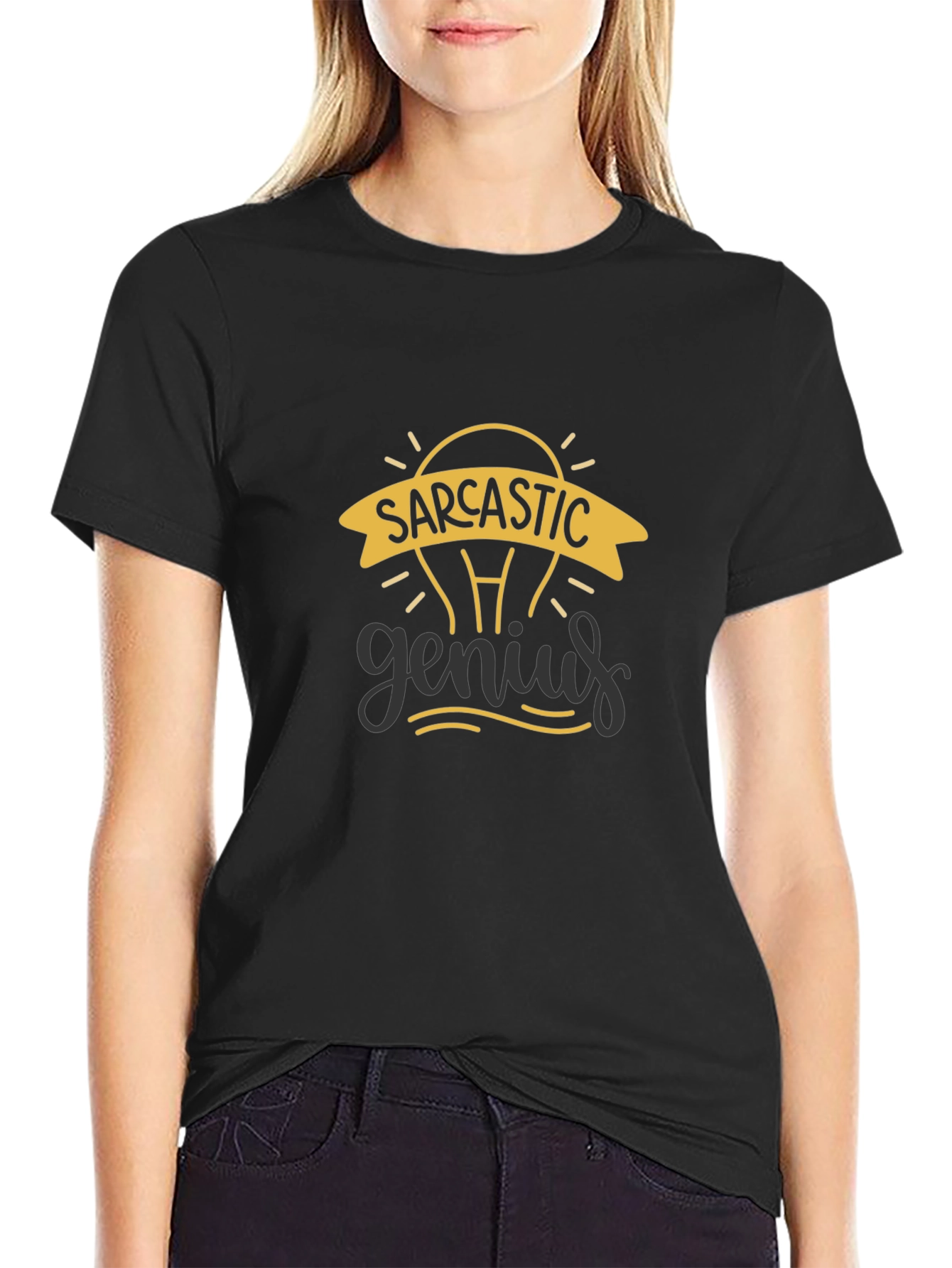 Sarcastic Genius Black T-Shirt