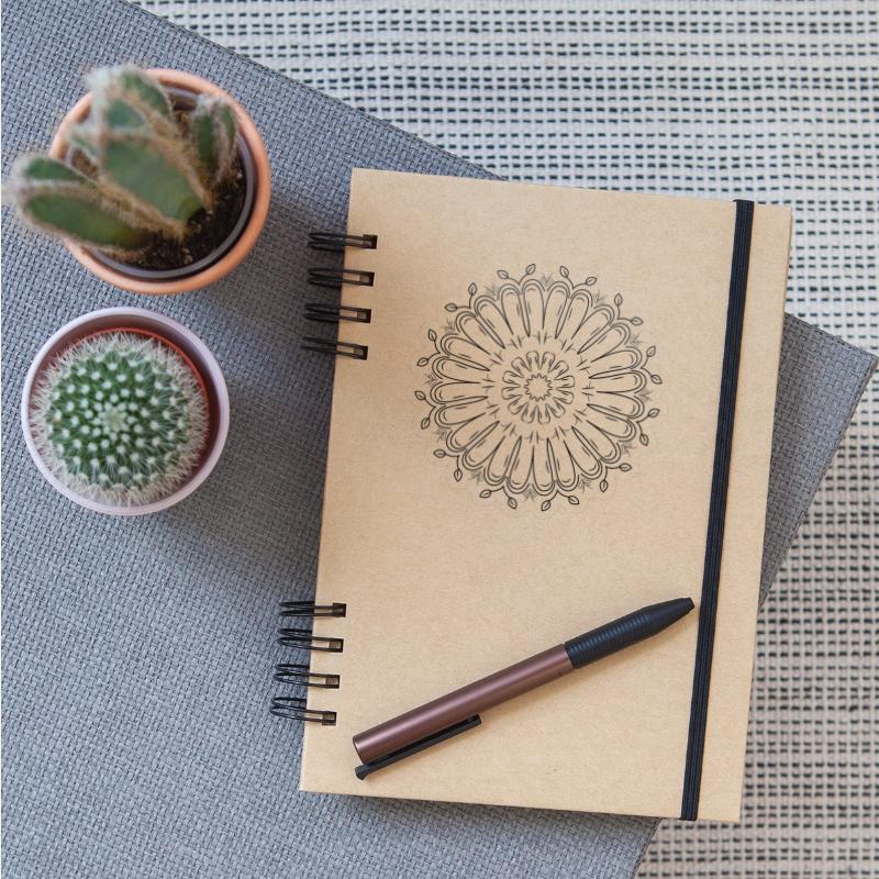 Circular pattern in form of mandala with flower