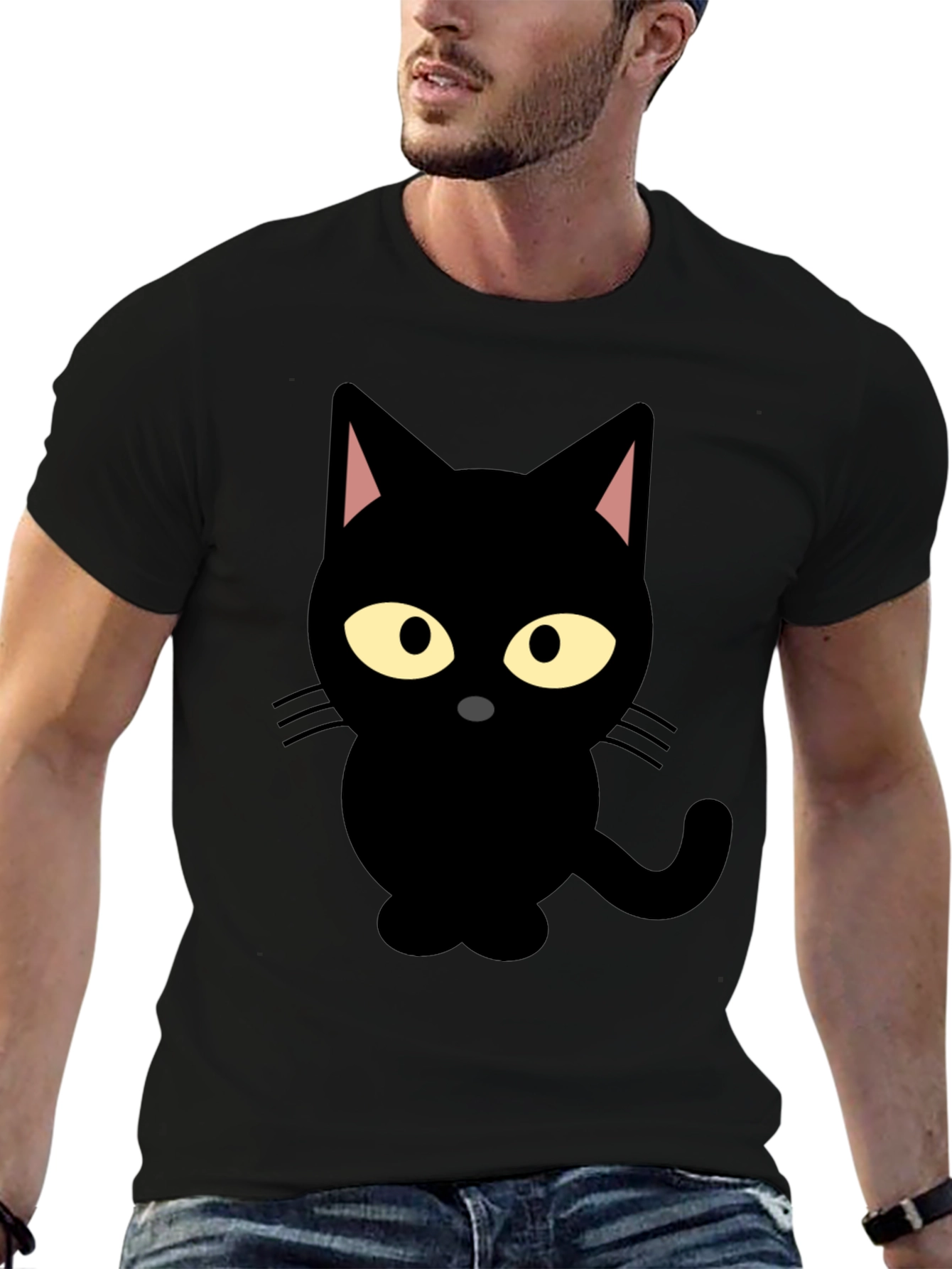 Black Cat Graphic Tee - Cute & Stylish
