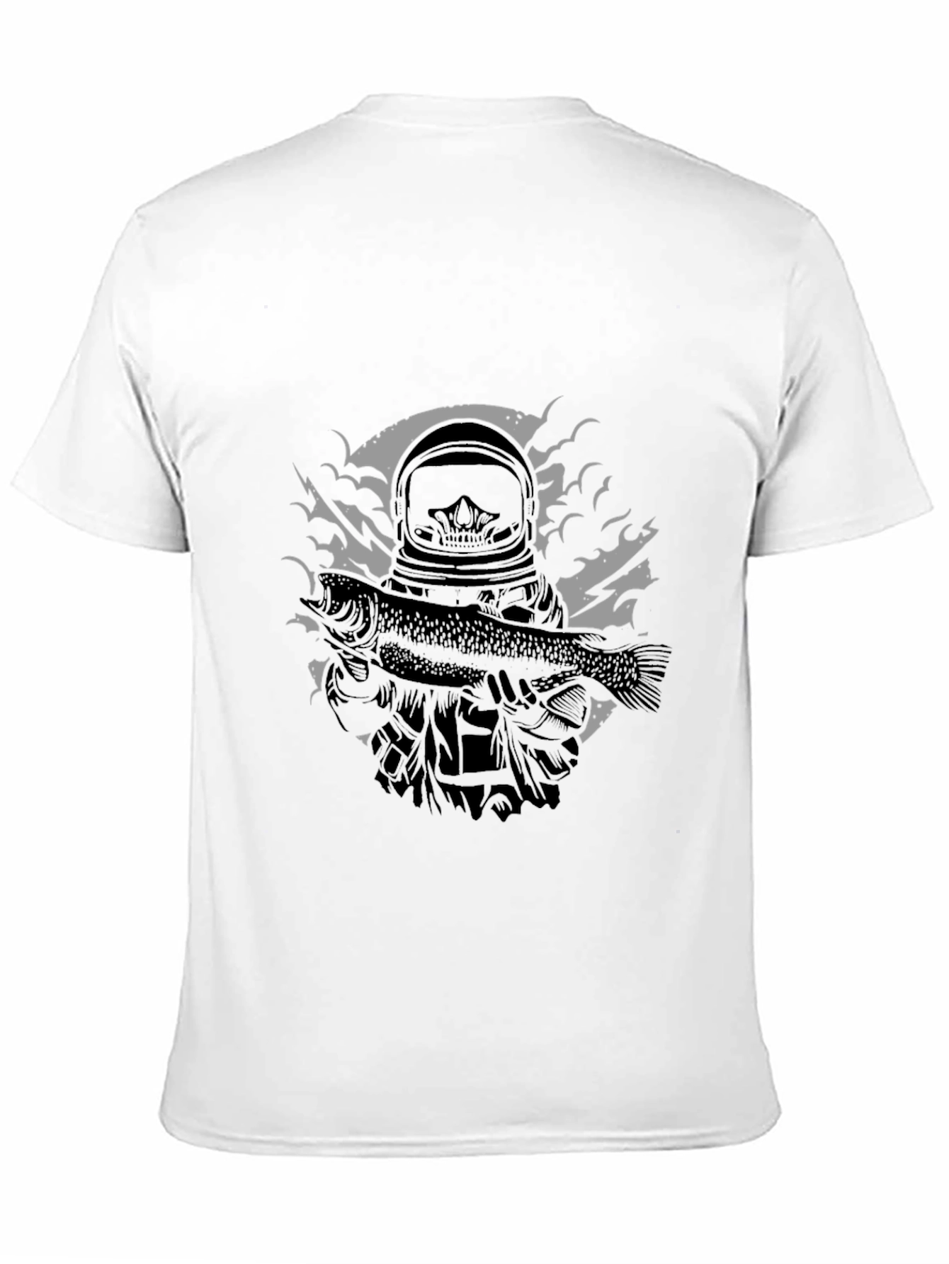 Astronaut Fish Graphic Tee - Black Cotton