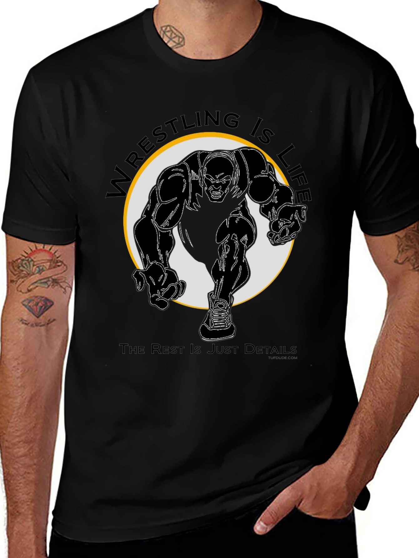 Wrestling Is Life Black T-Shirt