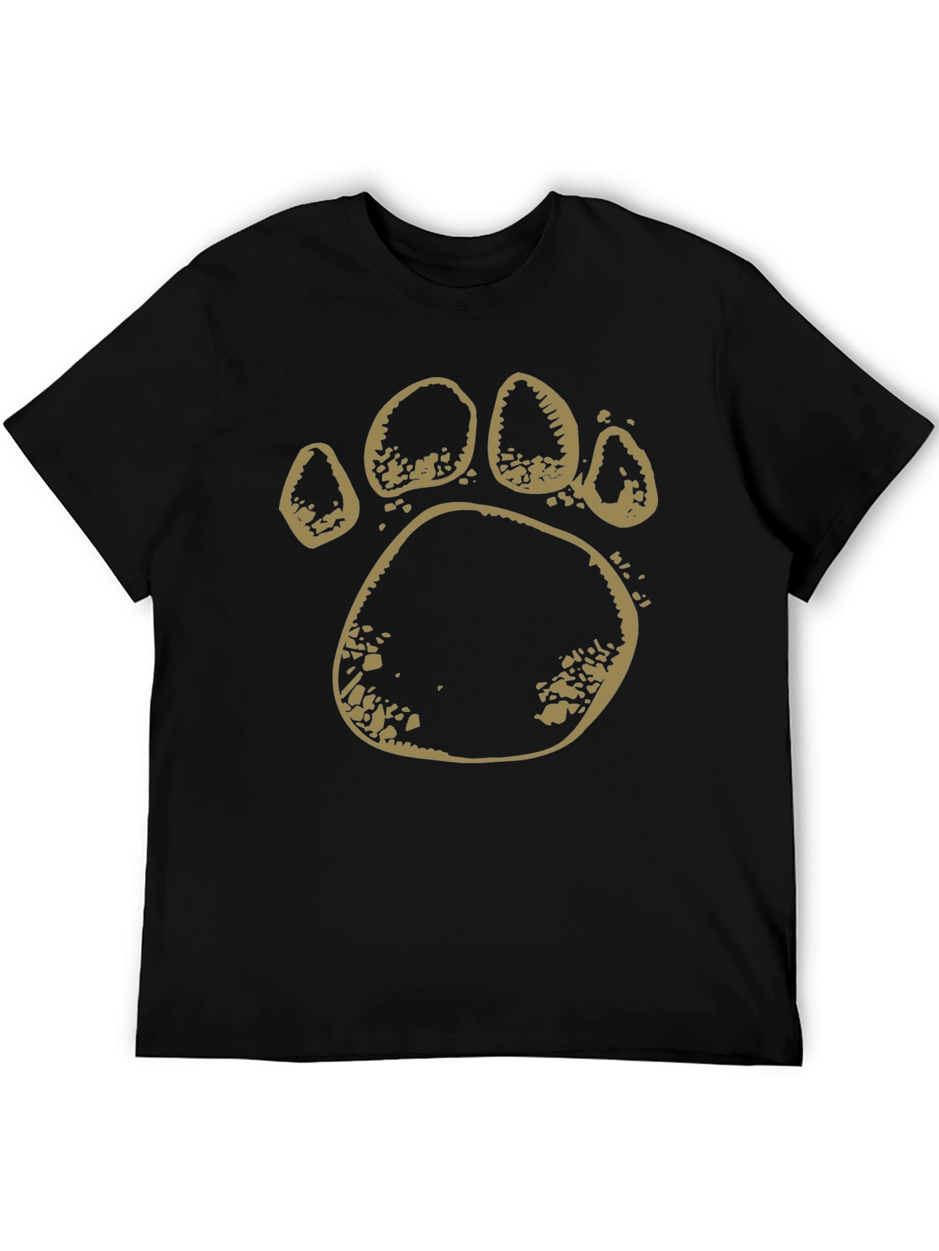 Bear Paw Print Graphic Tee - Black