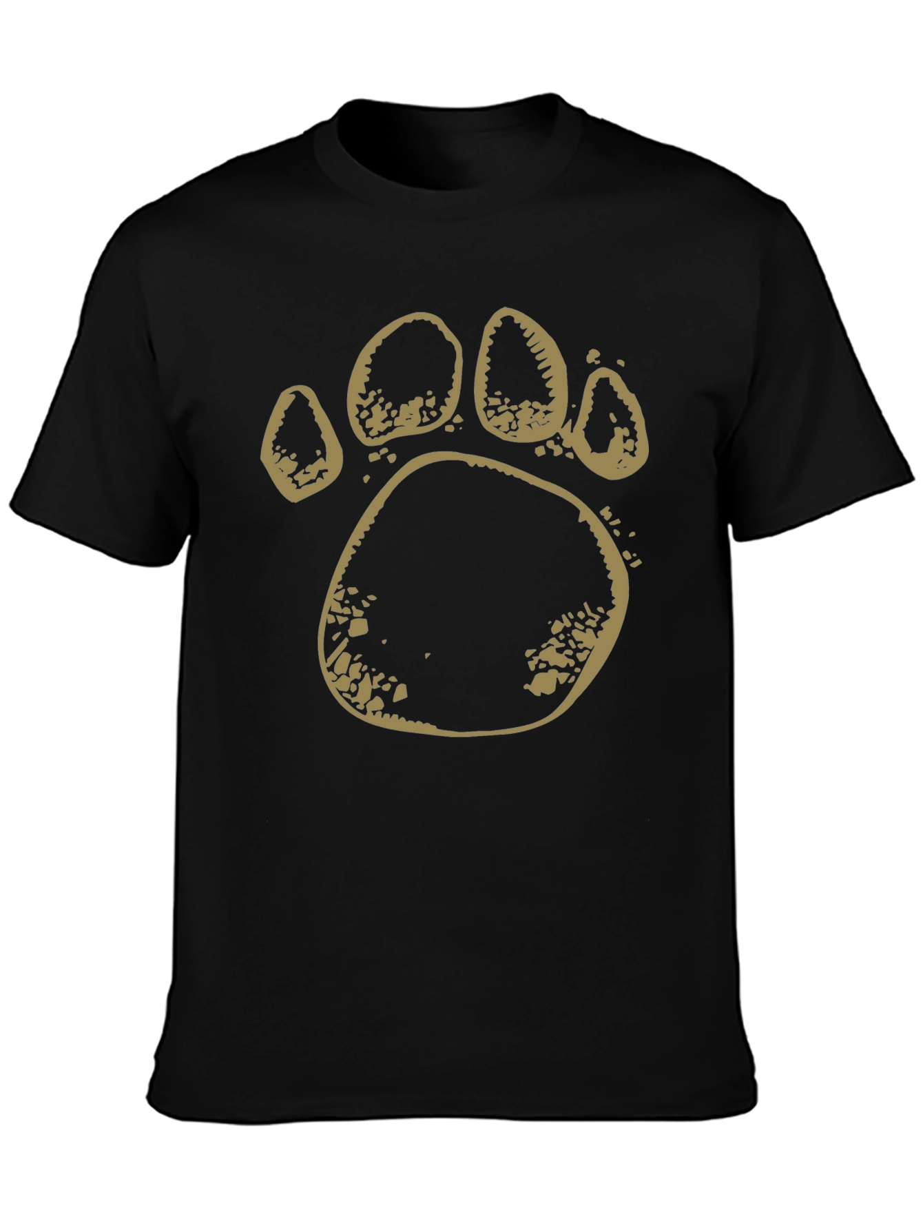 Bear Paw Print Graphic Tee - Black
