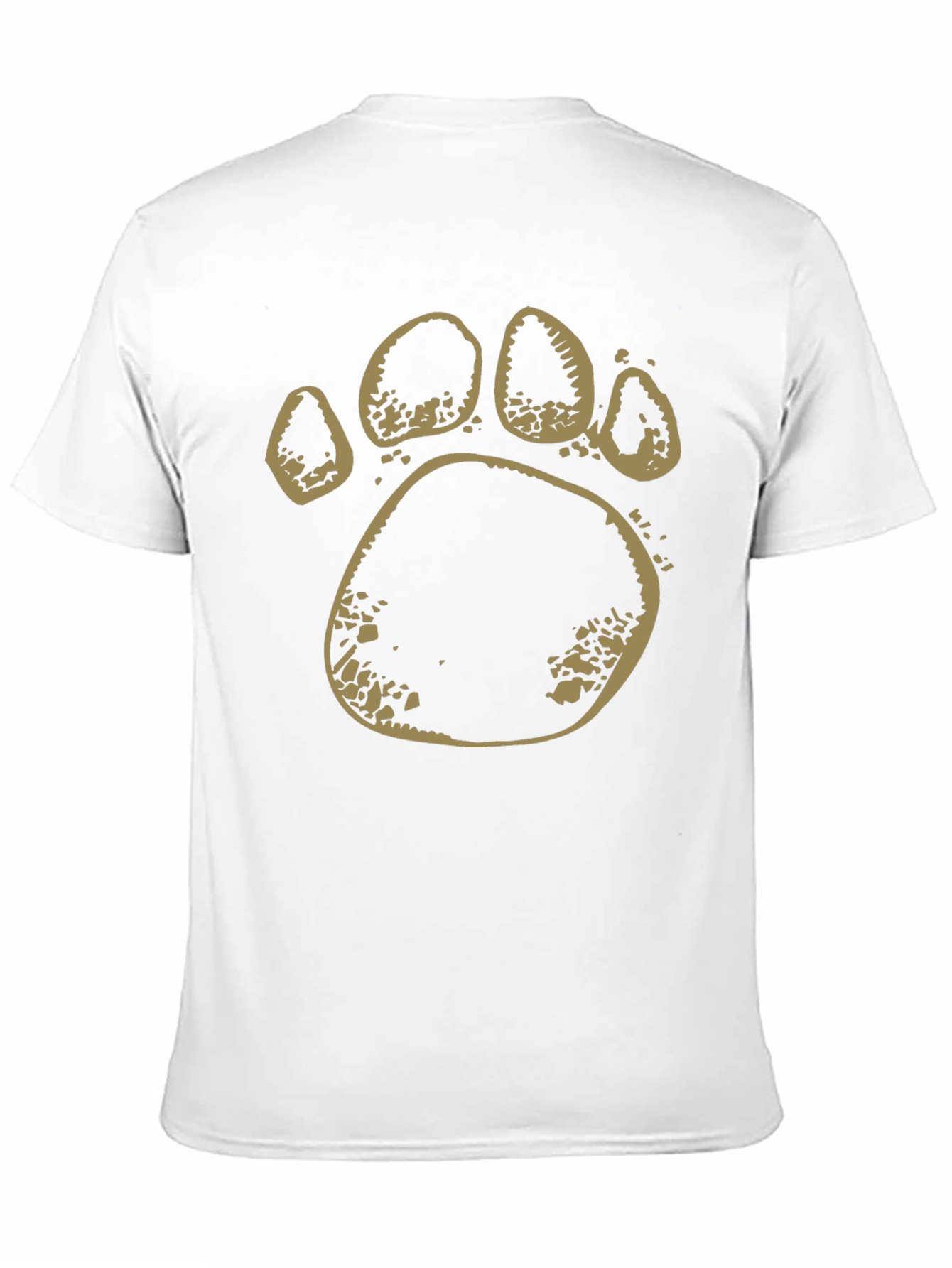 Bear Paw Print Graphic Tee - Black
