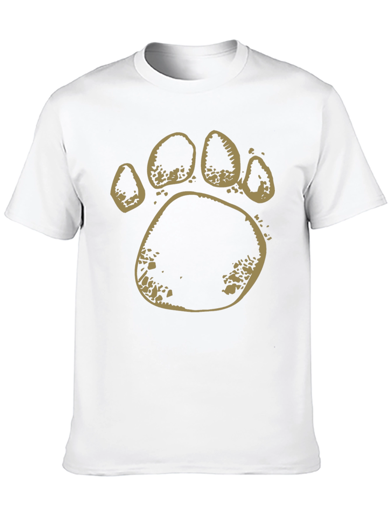 Bear Paw Print Graphic Tee - Black