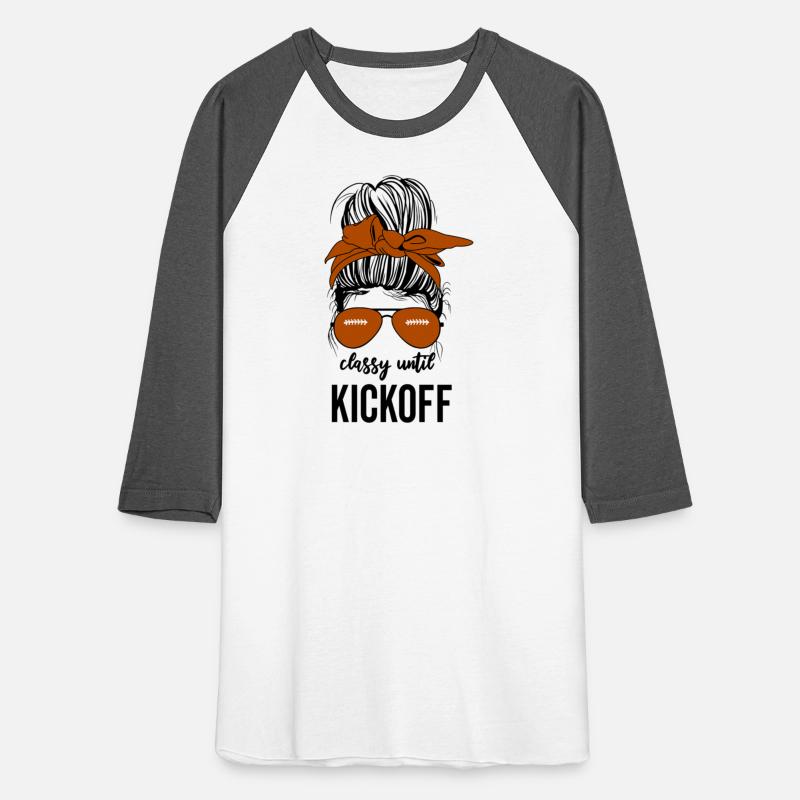 Classy Until Kickoff Sassy Football Messy Bun Grid