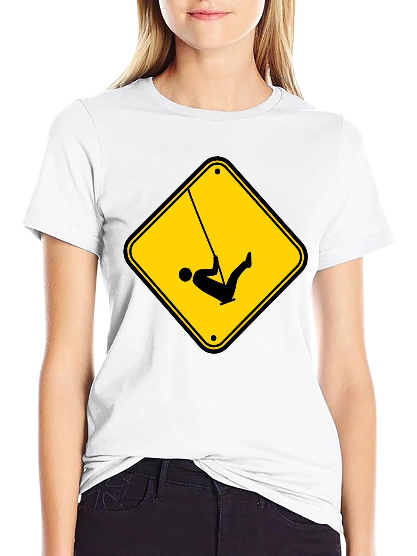 Caution Swing T-Shirt - Black Tee