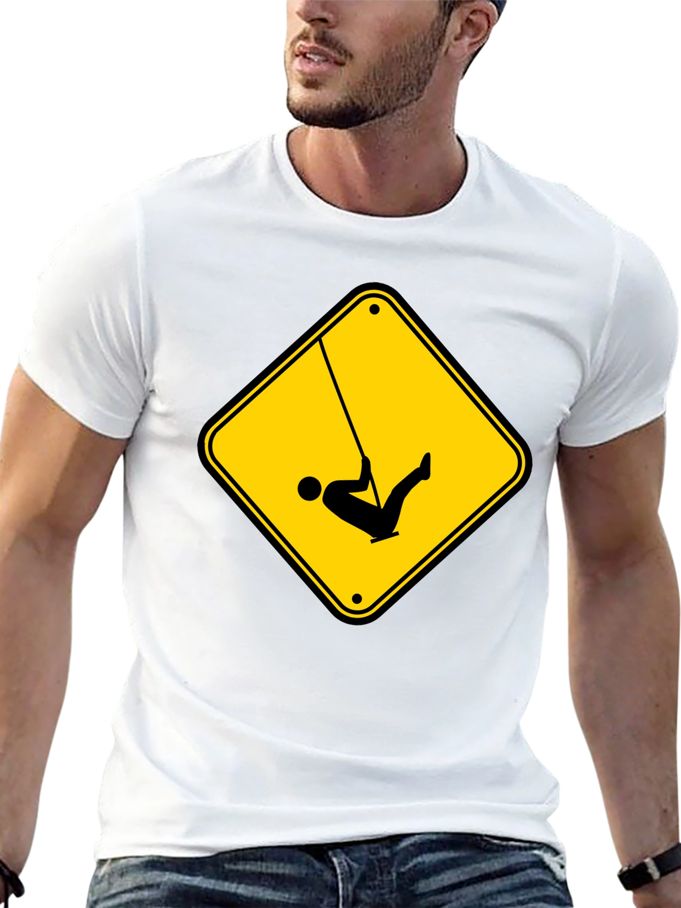 Caution Swing T-Shirt - Black Tee
