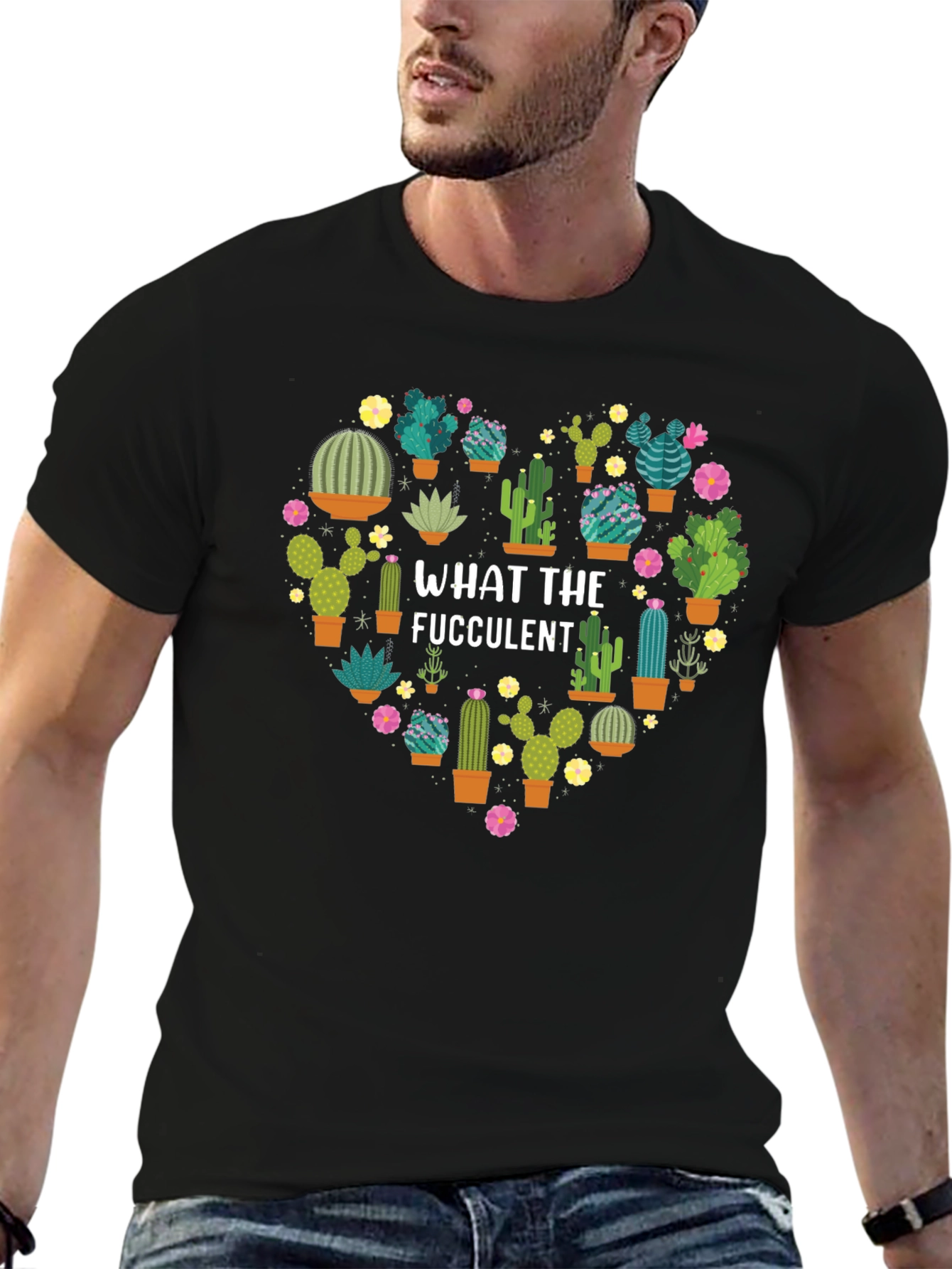 What the Fucculent Cactus Heart T-Shirt