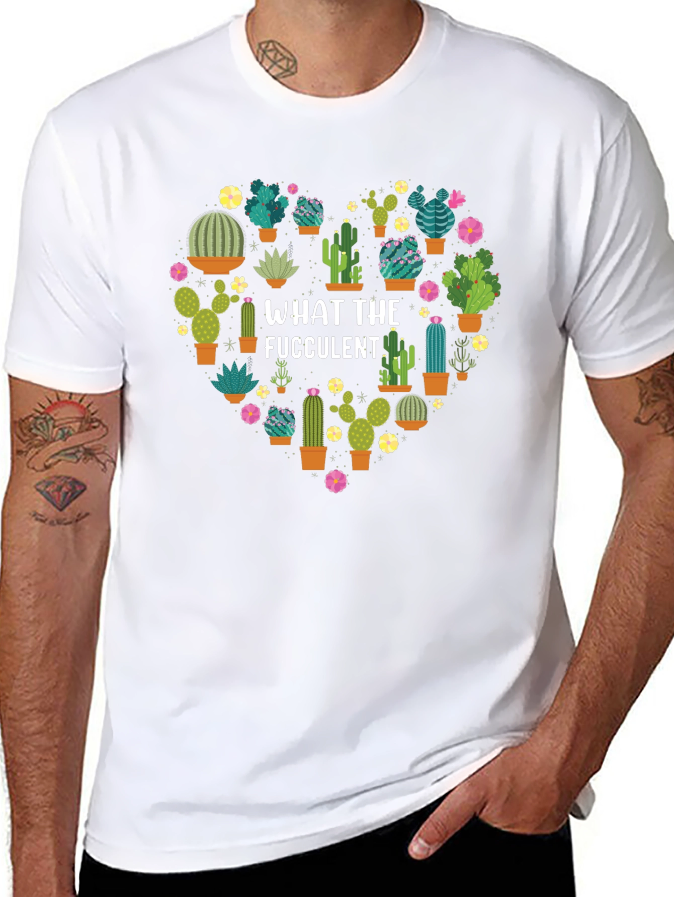 What the Fucculent Cactus Heart T-Shirt