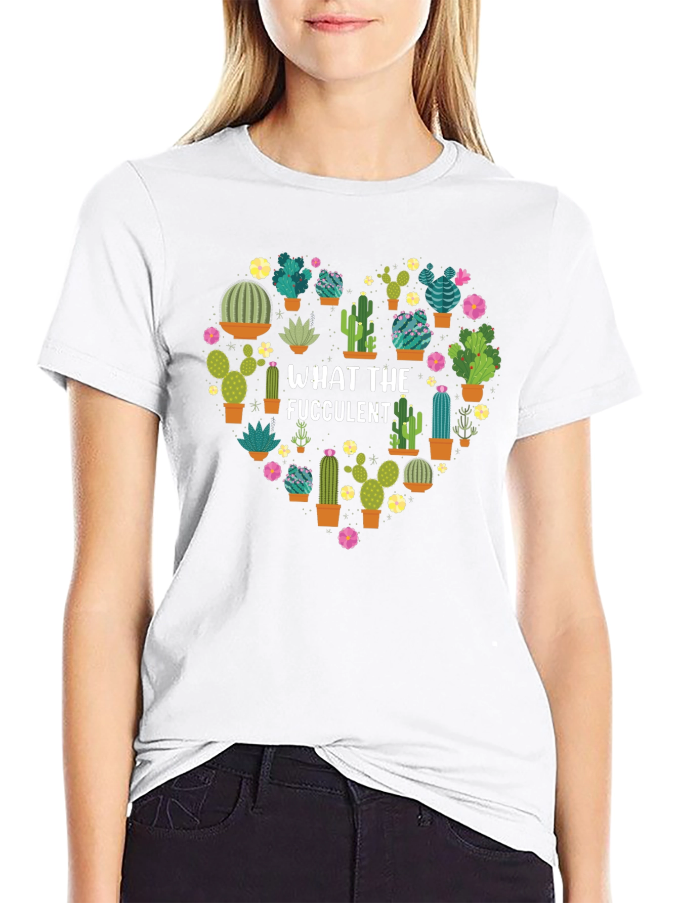 What the Fucculent Cactus Heart T-Shirt