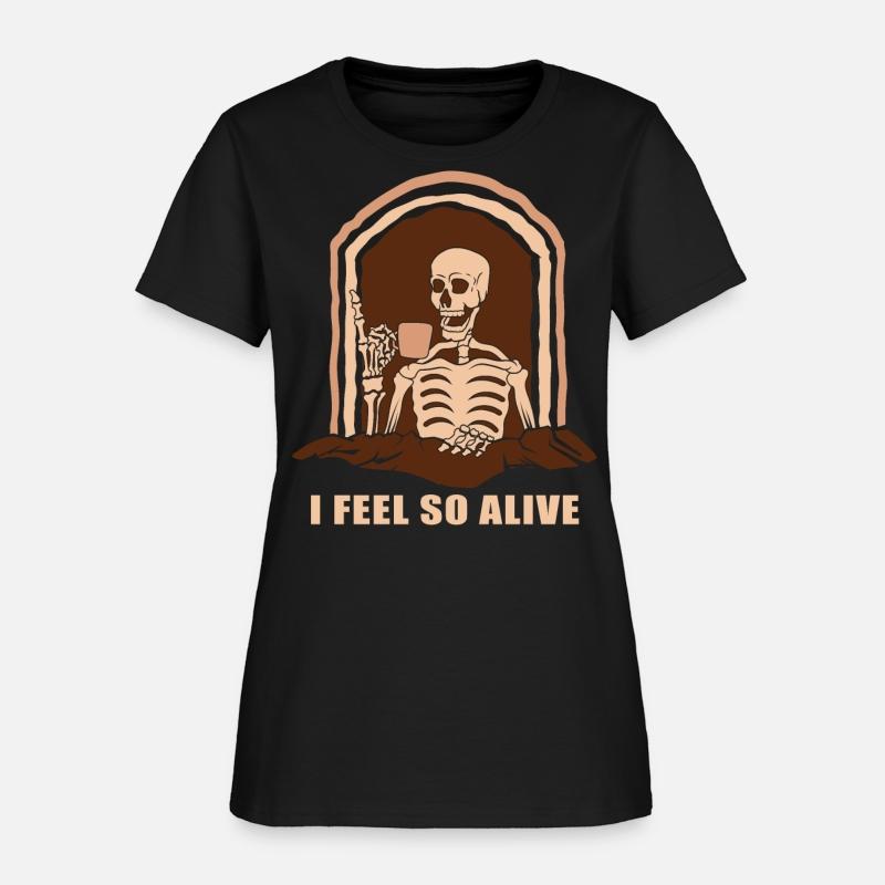 Coffee Drinking Skeleton Alive Halloween Costume