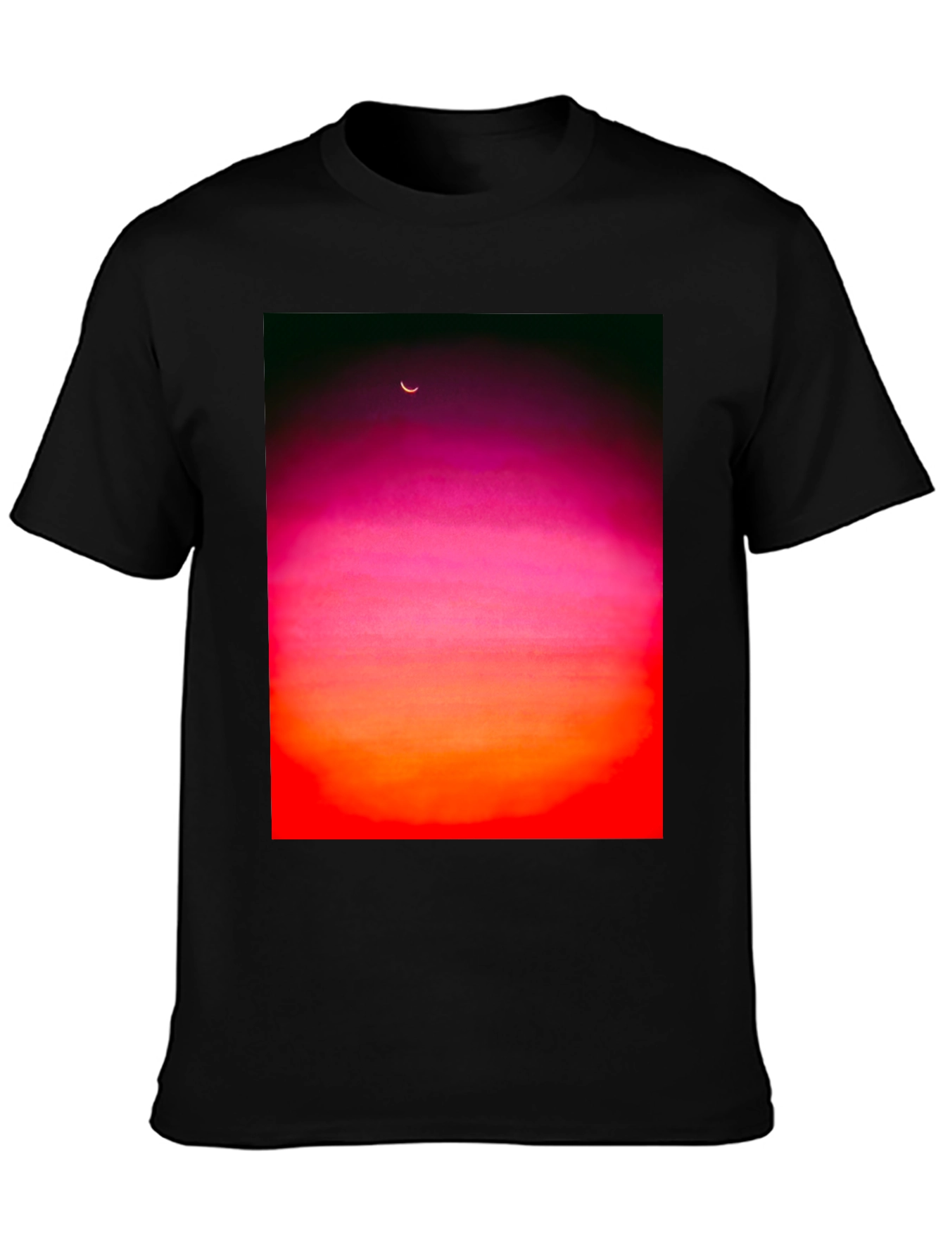 Sunset Moon Graphic Tee - Black Unisex T-Shirt