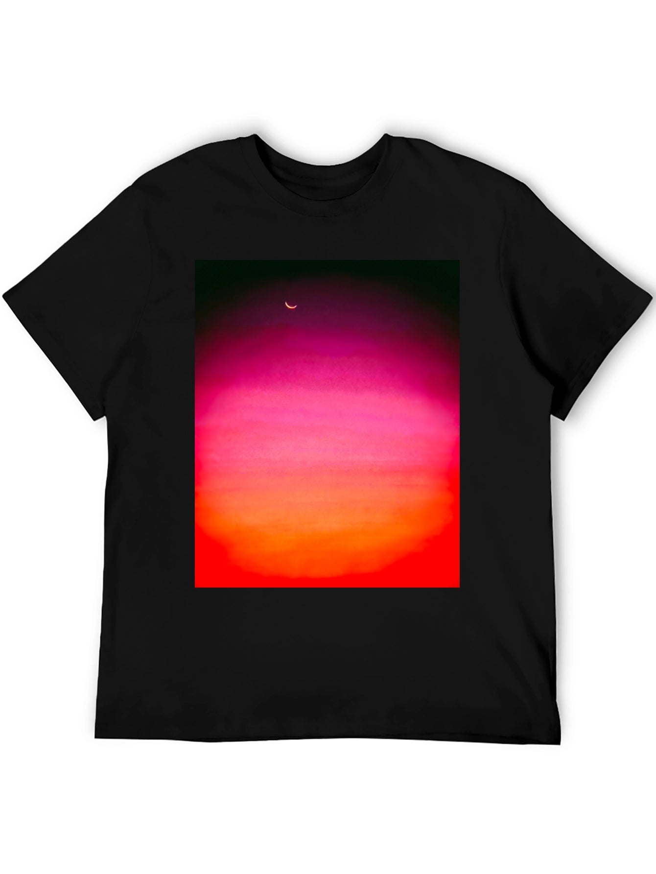 Sunset Moon Graphic Tee - Black Unisex T-Shirt