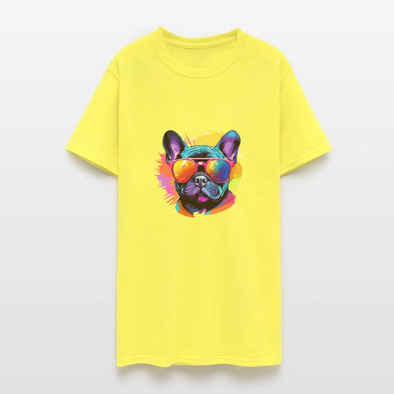 Colorful French Bulldog Wearing Sunglasses