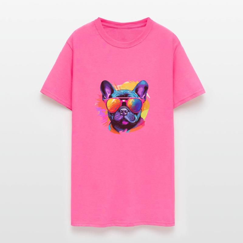 Colorful French Bulldog Wearing Sunglasses
