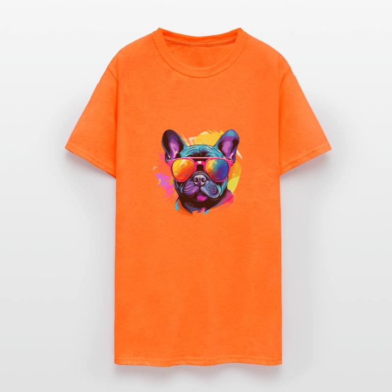Colorful French Bulldog Wearing Sunglasses