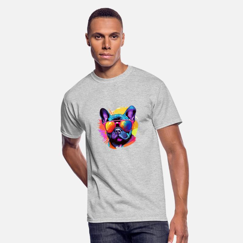Colorful French Bulldog Wearing Sunglasses