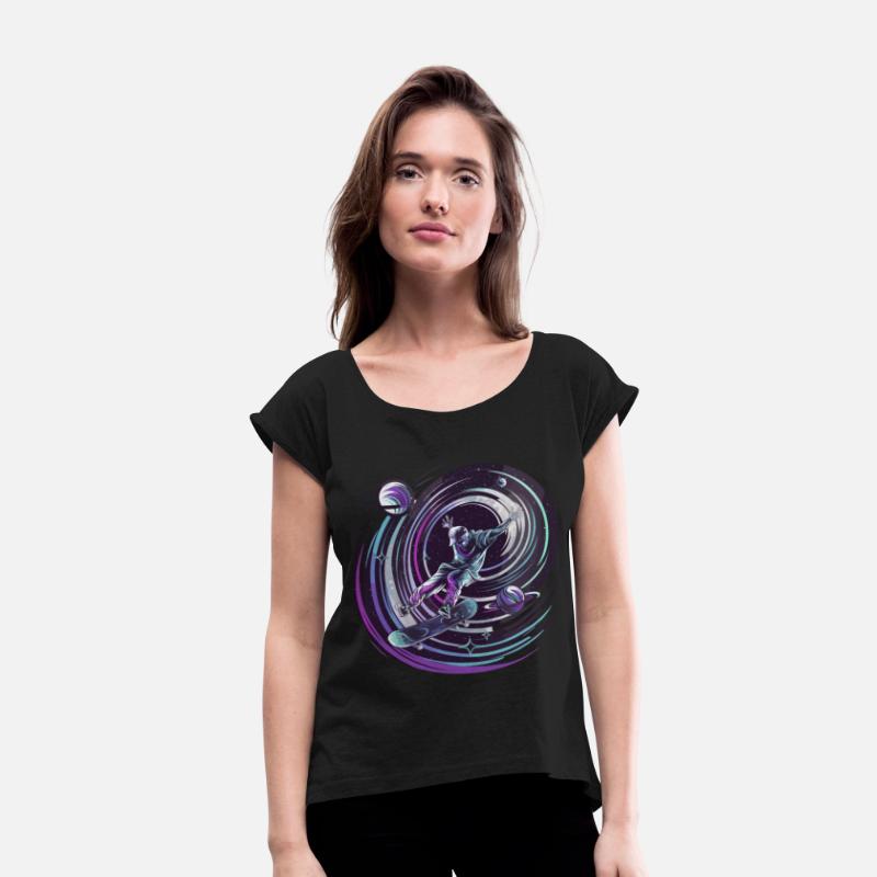 Cosmic Skateboarder Gliding Across the Space for