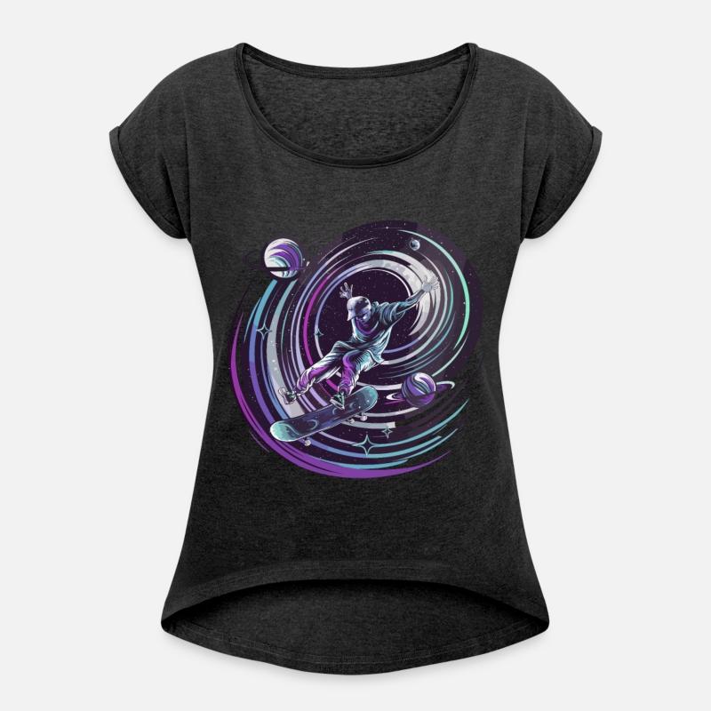 Cosmic Skateboarder Gliding Across the Space for