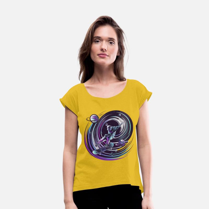 Cosmic Skateboarder Gliding Across the Space for