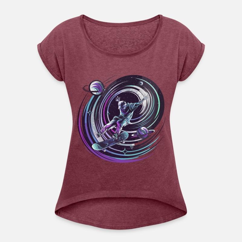 Cosmic Skateboarder Gliding Across the Space for