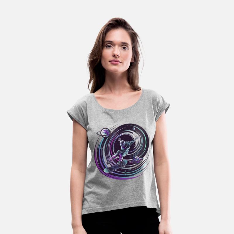 Cosmic Skateboarder Gliding Across the Space for