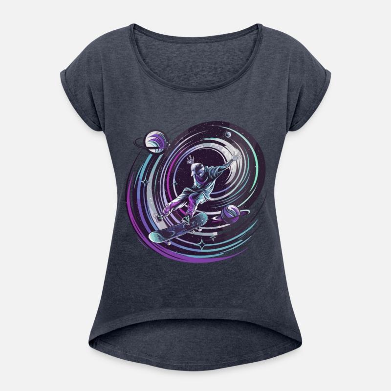 Cosmic Skateboarder Gliding Across the Space for