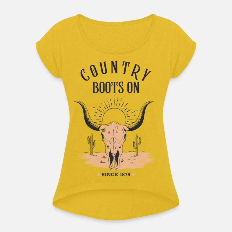 Country Style Rodeo Wild West Cowboy Boots On