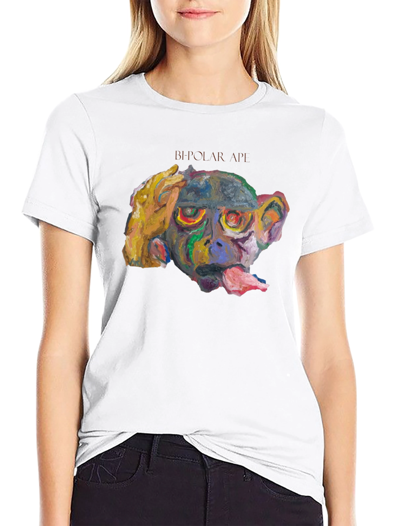 Bipolar Ape Graphic Tee - Unique Artistic Design