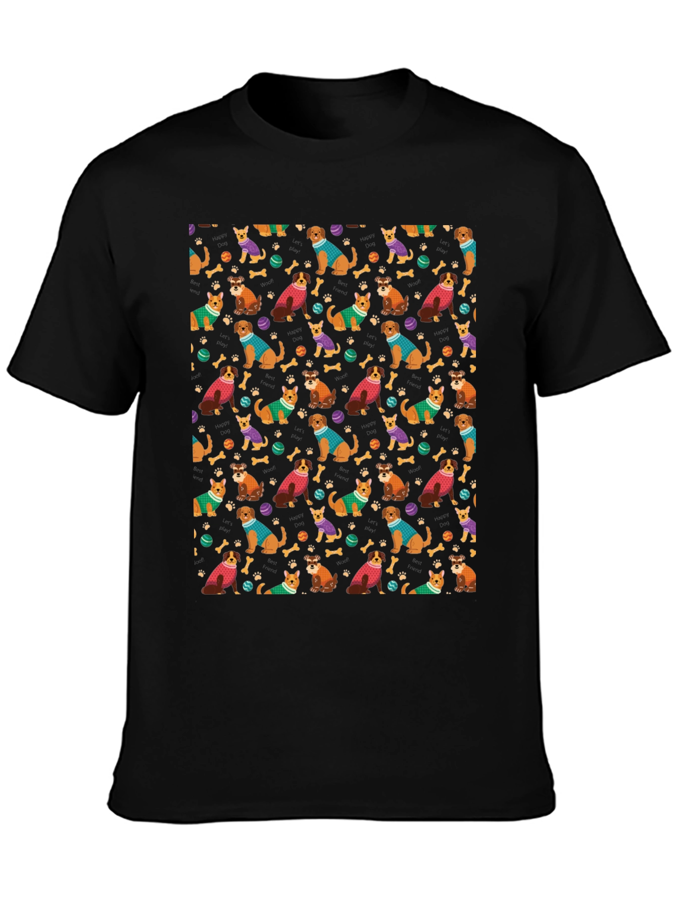 Dog Pattern T-Shirt - Cute Animal Lover Tee
