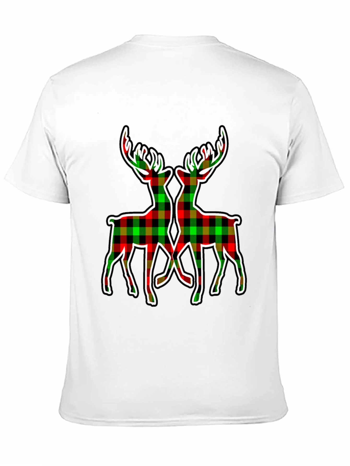 Plaid Deer Graphic Tee - Holiday Style