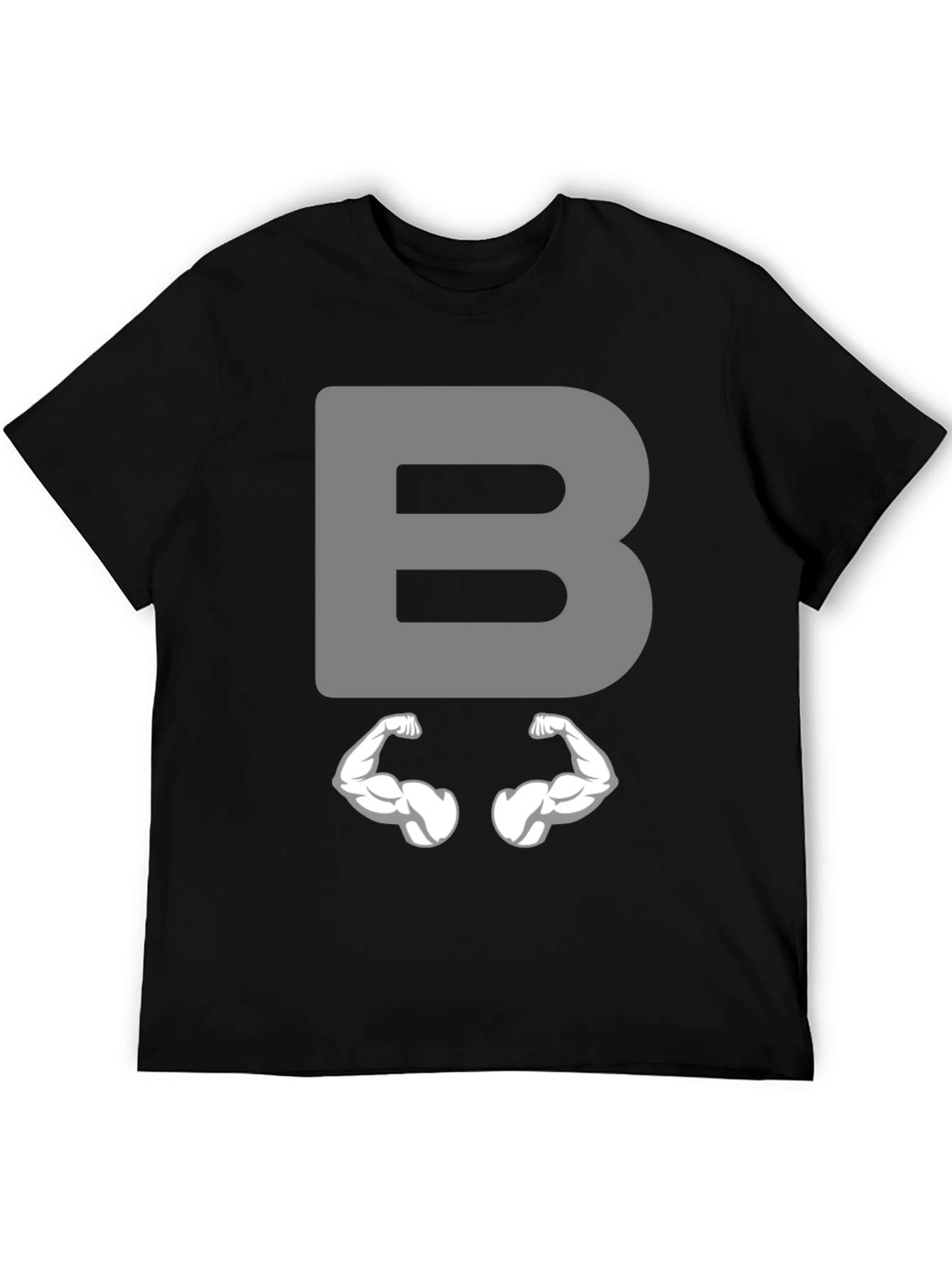 Funny Muscled B Letter T-Shirt
