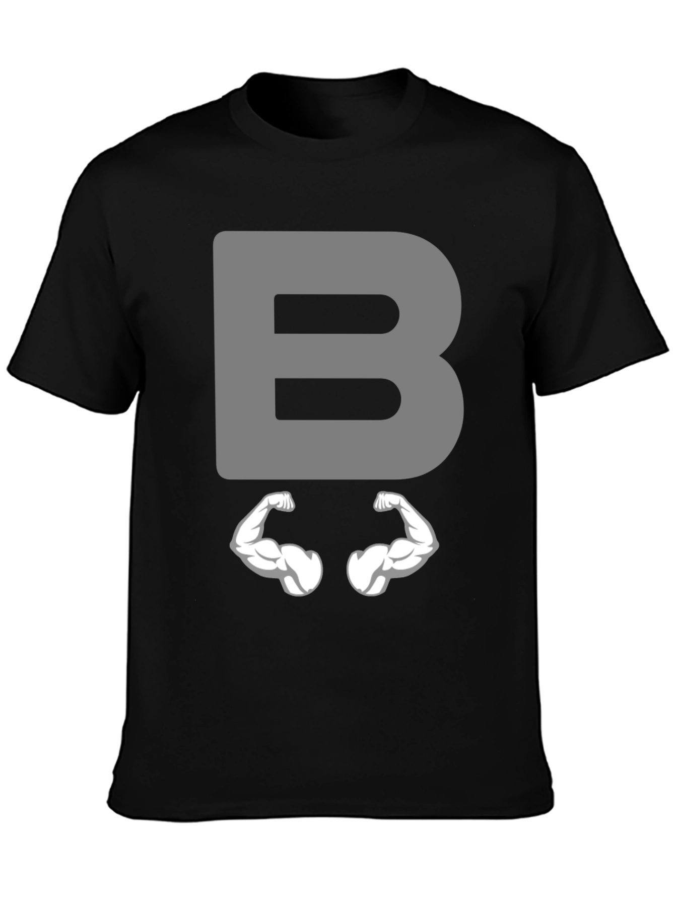 Funny Muscled B Letter T-Shirt