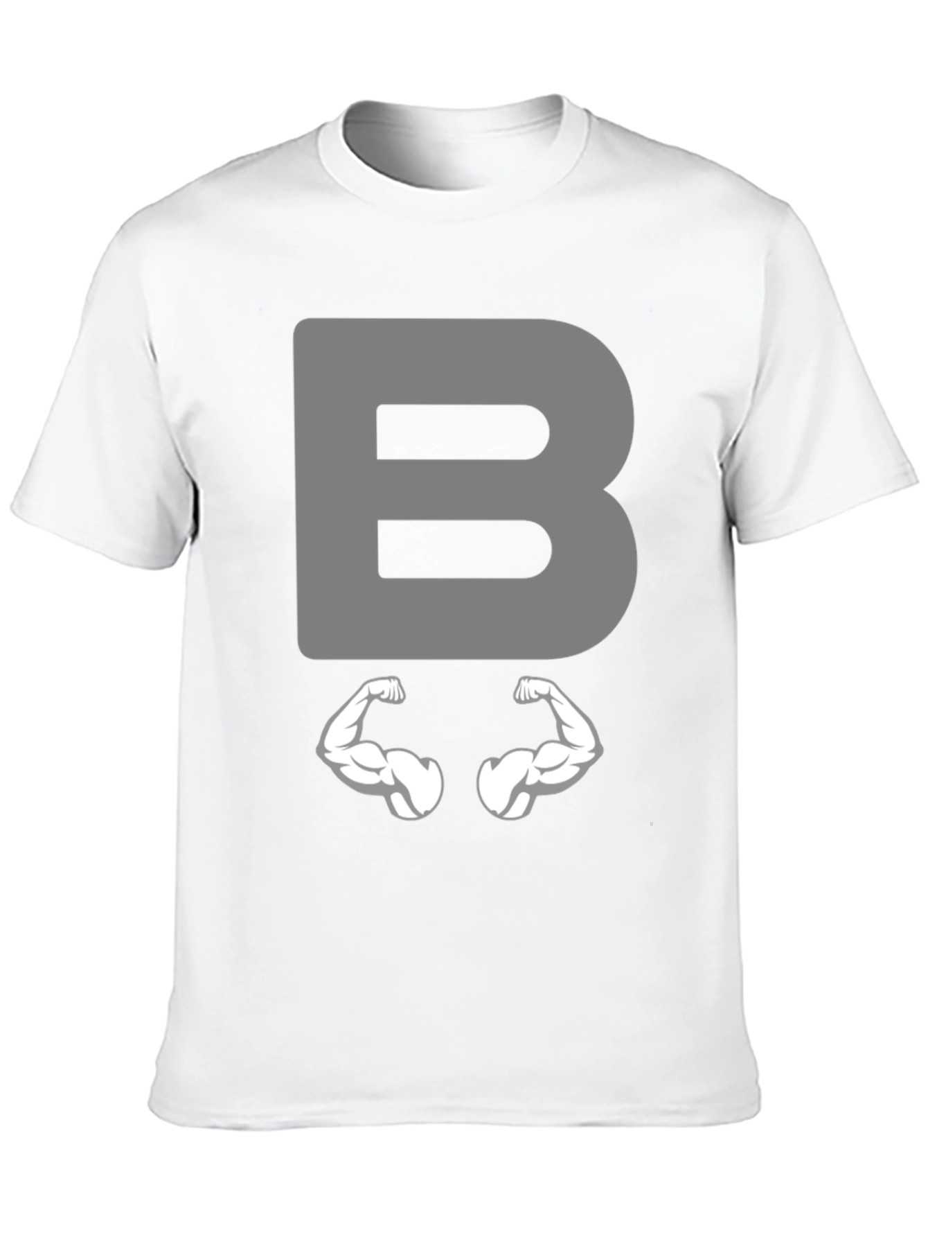Funny Muscled B Letter T-Shirt