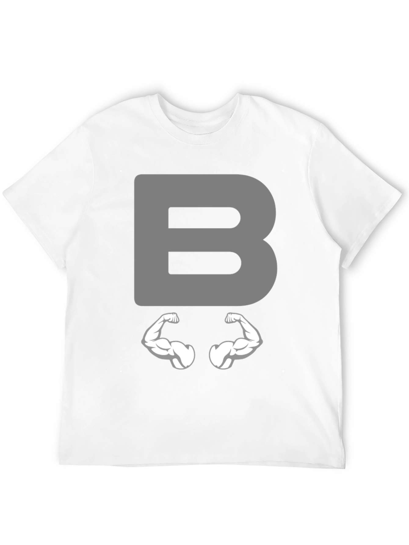 Funny Muscled B Letter T-Shirt