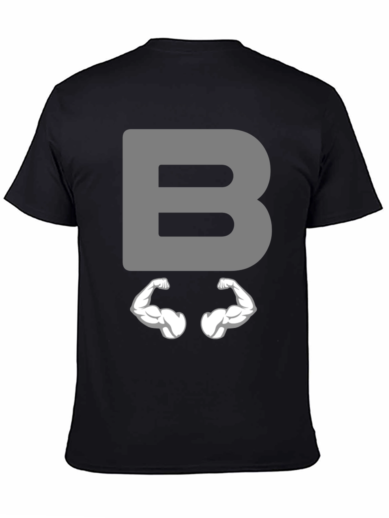 Funny Muscled B Letter T-Shirt