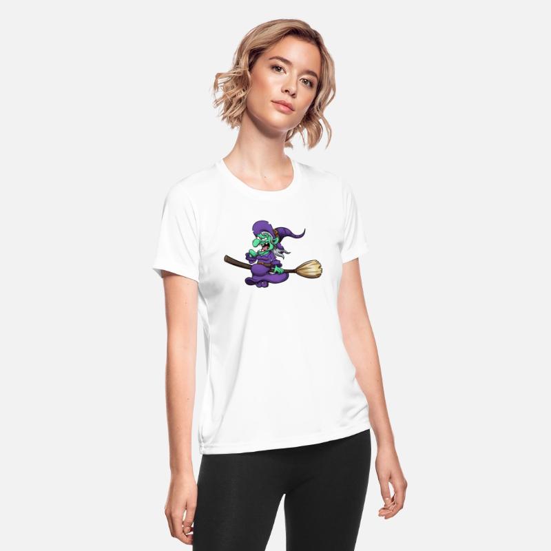 Crazy Laughing Witch On Broom