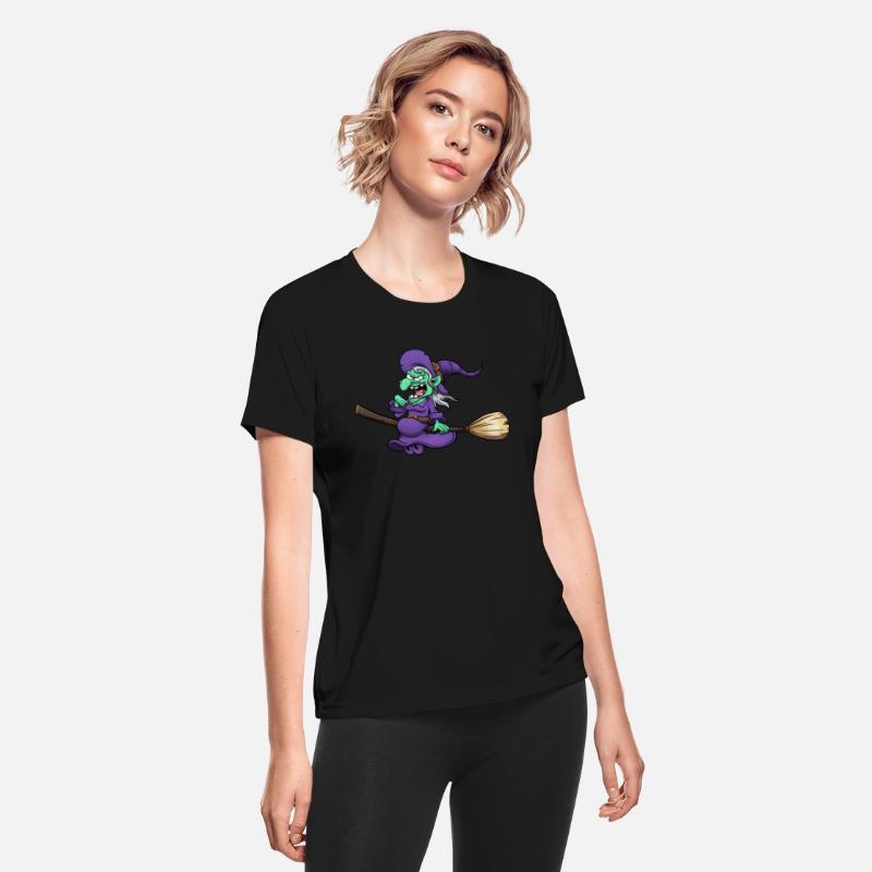 Crazy Laughing Witch On Broom